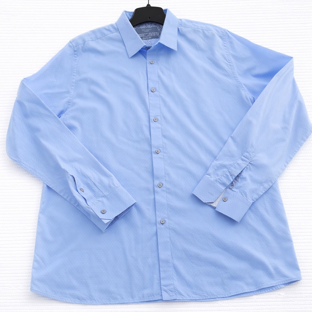 Ted Baker London Modern Fit Light Blue Textured Dress Shirt 17.5
